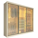 Ver imagem 3 de Guarda-Roupa Casal 3 Portas Reflecta com LED 100% MDF Royale Off White