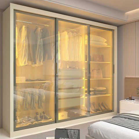 Guarda-roupa Casal 3 Portas Reflecta com Led 100% Mdf Royale