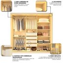 Ver imagem 7 de Guarda-Roupa Casal 3 Portas Reflecta com LED 100% MDF Royale Off White