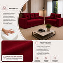 Ver imagem 3 de Conjunto de Sofa 3x2 Lugares Santa Catarina Vinho Bacetto