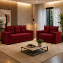 Ver imagem 1 de Conjunto de Sofa 3x2 Lugares Santa Catarina Vinho Bacetto