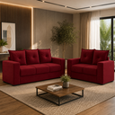 Ver imagem 4 de Conjunto de Sofa 3x2 Lugares Santa Catarina Vinho Bacetto