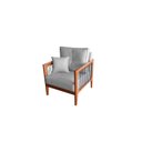Ver imagem 2 de Poltrona Paris Corda nautica luxury linho cinza com almofadas