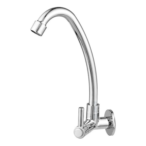 Torneira Cozinha Parede Bica Móvel ABS Cromado 1068 C-72:Prateado