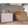 Quarto de Bebê Berço Mini Cama com Capitone Harmonia e Cômoda 1 Porta 4 Gavetas Encanto Permobili - 1