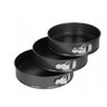 Jogo 3 Formas Bolo Torta Assadeira Preta Redonda Fundo Removível Antiaderente - 1