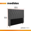 Ver imagem 3 de Cabeceira Estofada para Cama Box Casal Miami de 1,40m Suede Dobuê