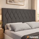 Ver imagem 2 de Cabeceira Estofada para Cama Box Casal Miami de 1,40m Suede Dobuê