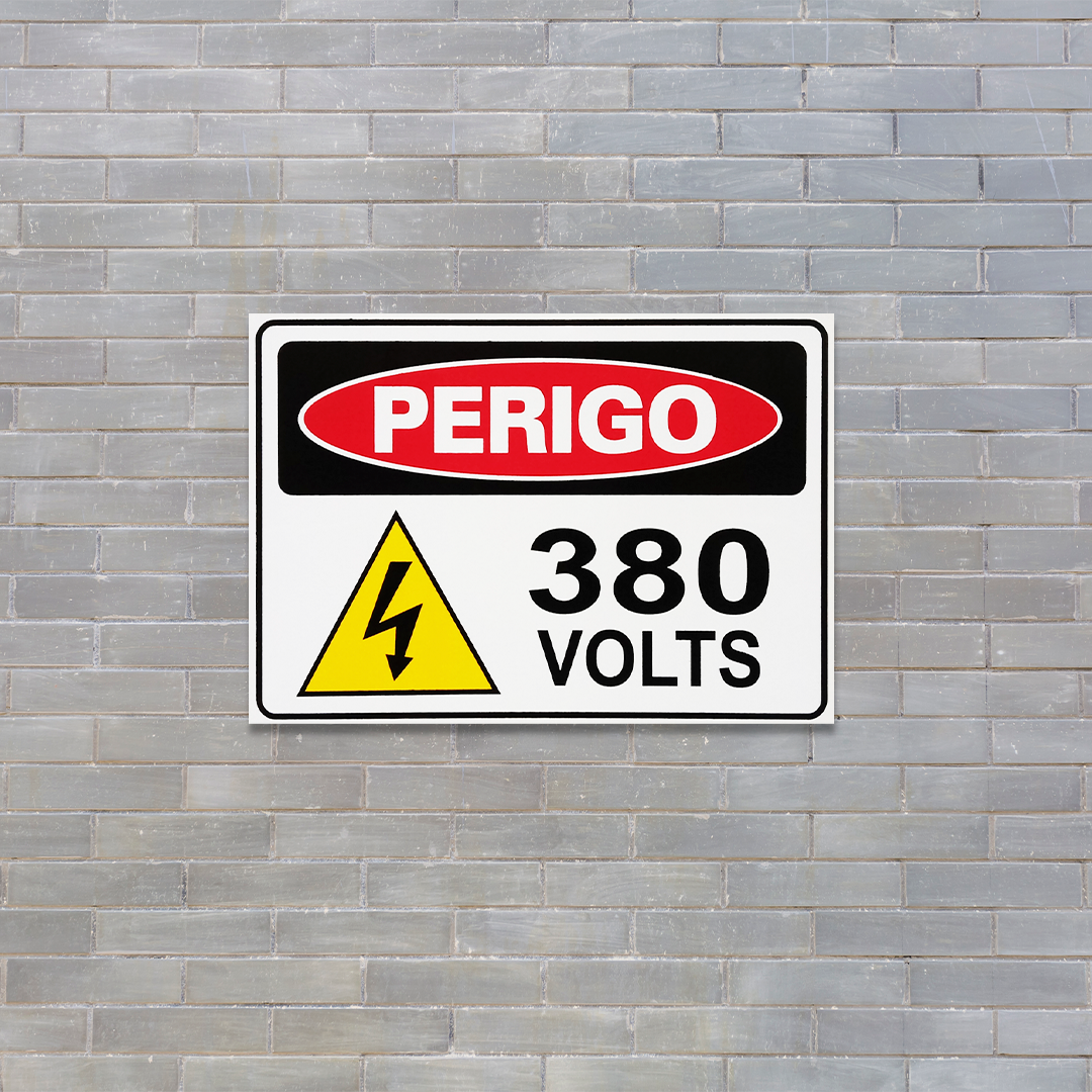 Combo 6 Placas De Sinalização Perigo 380 Volts 30x20 Acesso - S-217/4 F9e - 3