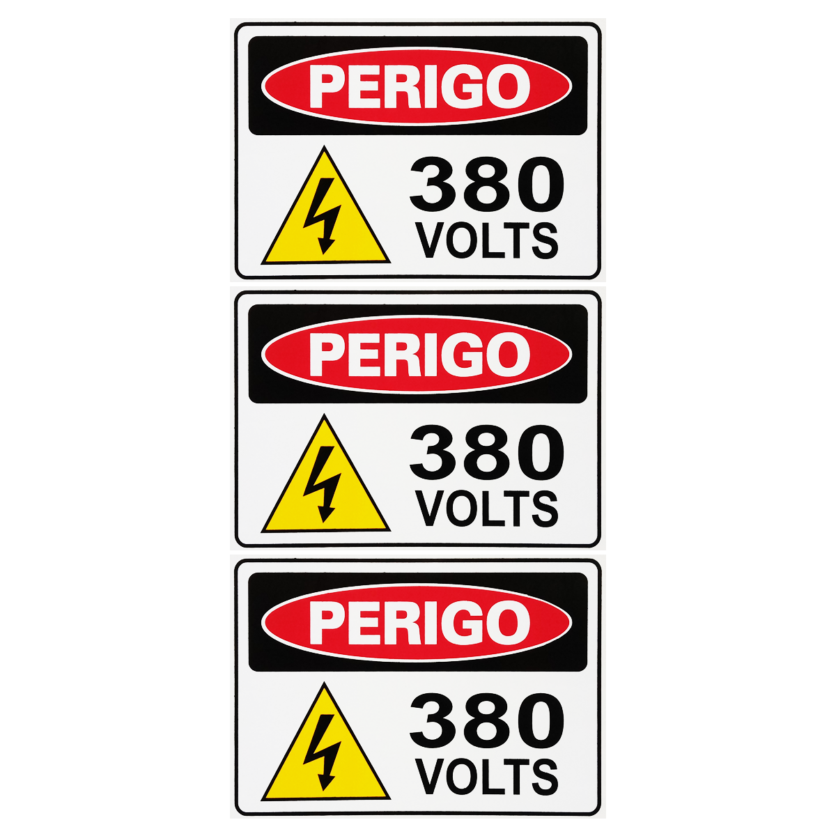 Combo 6 Placas De Sinalização Perigo 380 Volts 30x20 Acesso - S-217/4 F9e