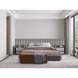 Cabeceira Estofada Suede Cinza para Cama Box - Módulo 20x60 - 1
