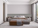 Ver imagem 1 de Cabeceira Estofada Suede Cinza para Cama Box - Módulo 20x60