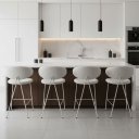 Ver imagem 1 de Kit 4 Banquetas Balcão Extremo Conforto Tecido Pilar Rivatti