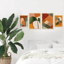 Ver imagem 3 de Kit 4 Quadros Decorativos Plantas Geométrico Moderno Sala