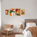 Ver imagem 2 de Kit 4 Quadros Decorativos Plantas Geométrico Moderno Sala