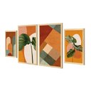 Ver imagem 1 de Kit 4 Quadros Decorativos Plantas Geométrico Moderno Sala
