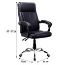 Ver imagem 3 de Cadeira de Escritório Presidente Ergonômica Apoio de Braço Estofado e Encosto Alto Reimex Cor Preta