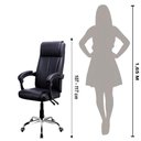 Ver imagem 4 de Cadeira de Escritório Presidente Ergonômica Apoio de Braço Estofado e Encosto Alto Reimex Cor Preta