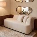 Ver imagem 1 de Sofá Orgânico Curvo Feijão Confortável Sala Estúdio Noma Bouclê Off White Vimont Moveis