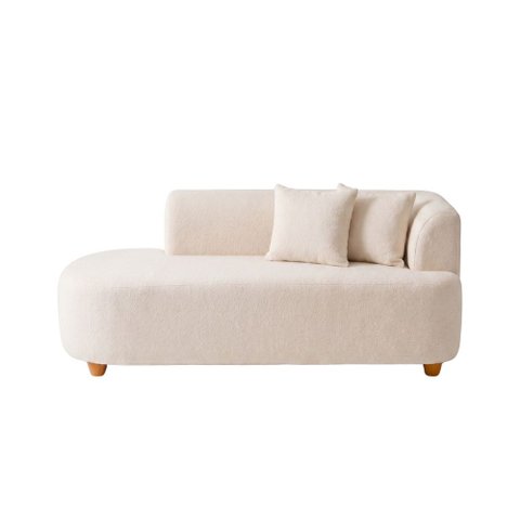 Sofá Orgânico Curvo Feijão Confortável Sala Estúdio Noma Bouclê Off White Vimont Moveis