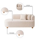 Ver imagem 3 de Sofá Orgânico Curvo Feijão Confortável Sala Estúdio Noma Bouclê Off White Vimont Moveis
