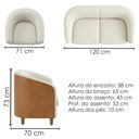 Ver imagem 3 de Kit Poltrona e Namoradeira Aura Pes Madeira Linho e Courino Tca 210 Tcs 727 Moll