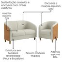 Ver imagem 5 de Kit Poltrona e Namoradeira Aura Pes Madeira Linho e Courino Tca 210 Tcs 727 Moll