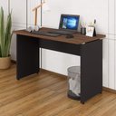 Ver imagem 1 de Mesa Escrivaninha 1,20m X 60cm Pé Painel Málaga Pr F5 Office Cor:málaga com Preto