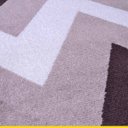 Ver imagem 4 de Tapete Retangular para Sala 133x190 Cm Reinassance Zig Zag Veludo Bege Cinza - Clicklar
