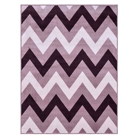 Tapete Retangular para Sala 133x190 Cm Reinassance Zig Zag Veludo Bege Cinza - Clicklar