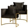 Kit 2 Poltronas Decorativas Luna Base Metal Dourado Veludo - Star Confort Poltrona Decorativa Luna B - 1
