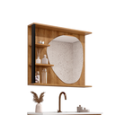 Ver imagem 2 de Armário Espelheira Banheiro Napoli 79cm 2 Prateleiras