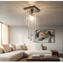 Ver imagem 2 de Lustre para Sala de Cristal Legítimo K9 55 Cm Altura Base Inox Soq E27