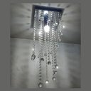 Ver imagem 3 de Lustre para Sala de Cristal Legítimo K9 55 Cm Altura Base Inox Soq E27