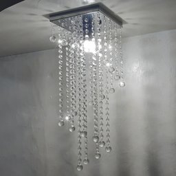 Lustre para Sala de Cristal Legítimo K9 35 Cm Altura Base Inox Soq E27 - 3
