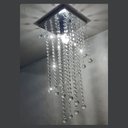 Ver imagem 1 de Lustre para Sala de Cristal Legítimo K9 55 Cm Altura Base Inox Soq E27