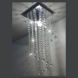 Lustre para Sala de Cristal Legítimo K9 35 Cm Altura Base Inox Soq E27 - 1