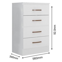 Cômoda Lite 4 Gavetas Branco Brilho - Móveis Leão - 3