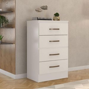Cômoda Lite 4 Gavetas Branco Brilho - Móveis Leão
