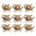 Ver imagem 1 de Kit 9 Jogos de Mesa Dobravel com 4 Cadeiras de Madeira 70x70 para Restaurante e Bar - Mel