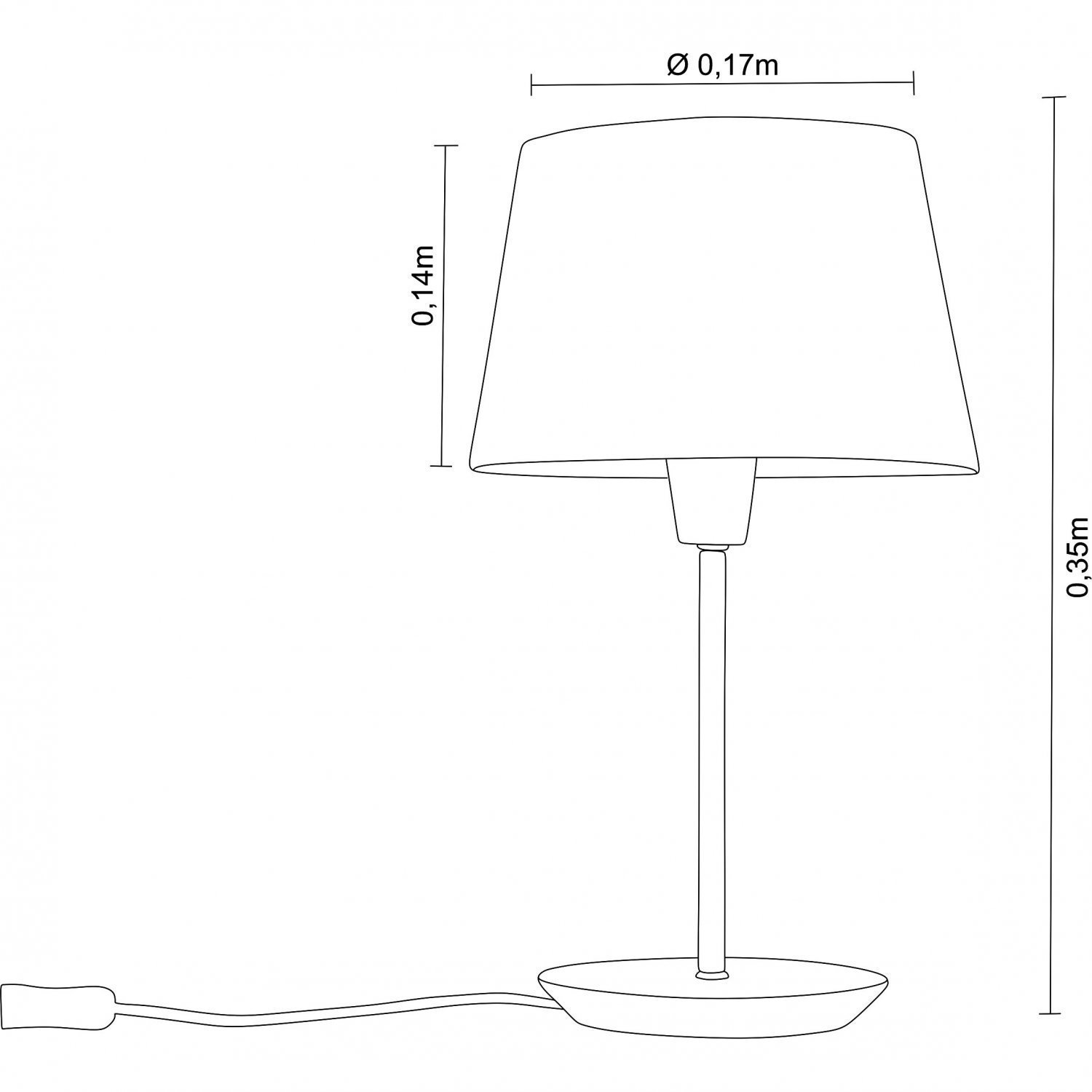 Abajur de Mesa 35cm Cúpula Cotton Slim Madelustre - 2