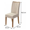 Ver imagem 3 de Kit 02 Cadeiras para Mesa de Jantar Apogeu Linho Rinzai Bege Amêndoa Clean