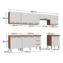 Ver imagem 6 de Cozinha Modulada 300cm com Aéreo e Balcão Móveis Jóia Mercedes - Madeirada Branca