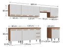 Ver imagem 6 de Cozinha Modulada 300cm com Aéreo e Balcão Móveis Jóia Mercedes - Madeirada Branca