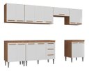 Ver mais imagens de Cozinha Modulada 300cm com Aéreo e Balcão Móveis Jóia Mercedes - Madeirada Branca