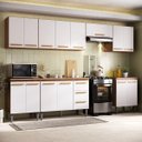 Ver imagem 1 de Cozinha Modulada 300cm com Aéreo e Balcão Móveis Jóia Mercedes - Madeirada Branca