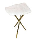 Ver imagem 1 de Mesa Lateral Quartzo Branco Leitoso Bordas Naturais