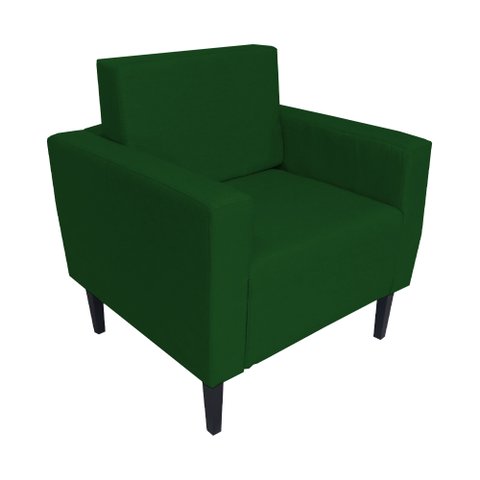 Poltrona Decorativa Leticia Slim Suede Verde Pés Madeira Mz Decor