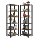 Ver imagem 3 de Armário Estante Multiuso Organizador de Canto 10 Prateleiras 118cm Rustic/preto Madesa