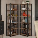 Ver imagem 1 de Armário Estante Multiuso Organizador de Canto 10 Prateleiras 118cm Rustic/preto Madesa
